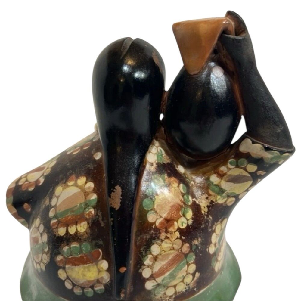 Rare Vintage Chulucanas Peru Signed Sandoval Valdez Pottery Figurine Folk Decor - Picture 3 of 11